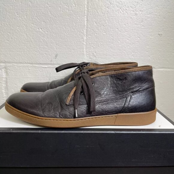 Bruno Magli Chukka Boots Black Leather Casual Shoes Two Eye Lace up Men\'s Size 9